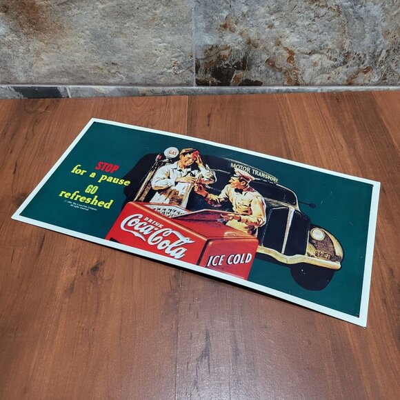 VTG Coca Cola Tin Metal Poster Wall Hanging Decor - Picture 7 of 9